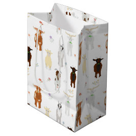 Bolsa De Regalo Mediana Cute Goats Farm Animals