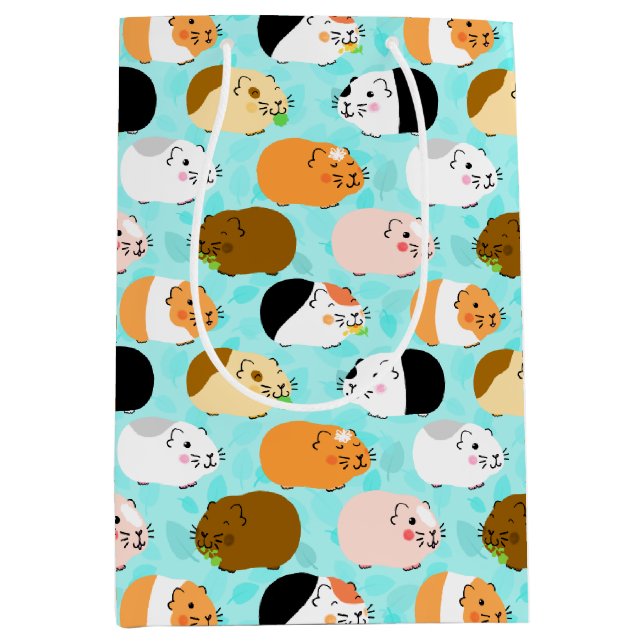 Bolsa De Regalo Mediana Cute Guinea Pig Pattern (Anverso)