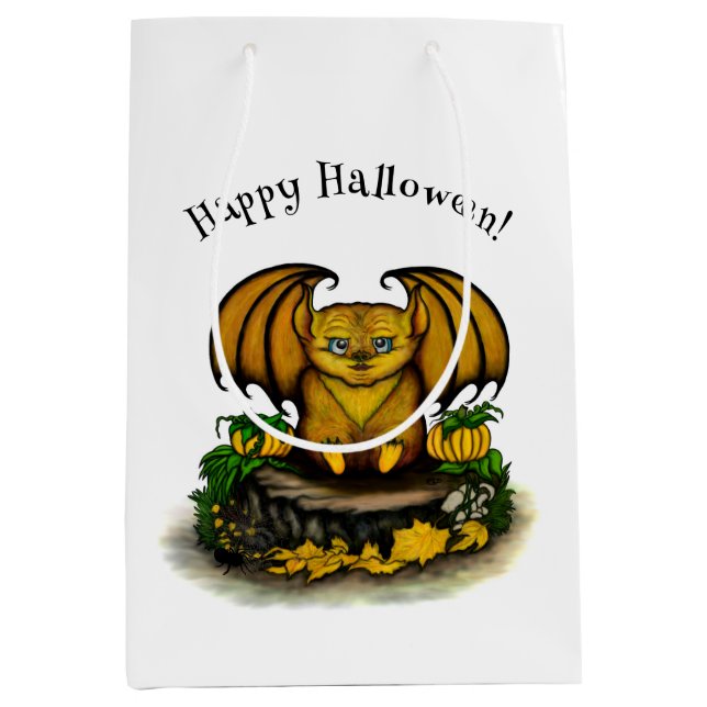 Bolsa De Regalo Mediana Cute Halloween Bat (Anverso)