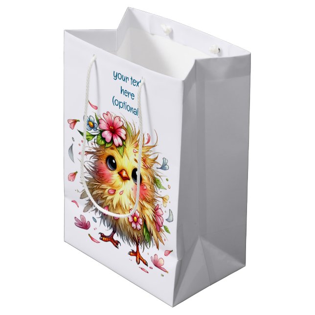 Bolsa De Regalo Mediana Cute Happy Birthday Chick (Angulo Anverso)