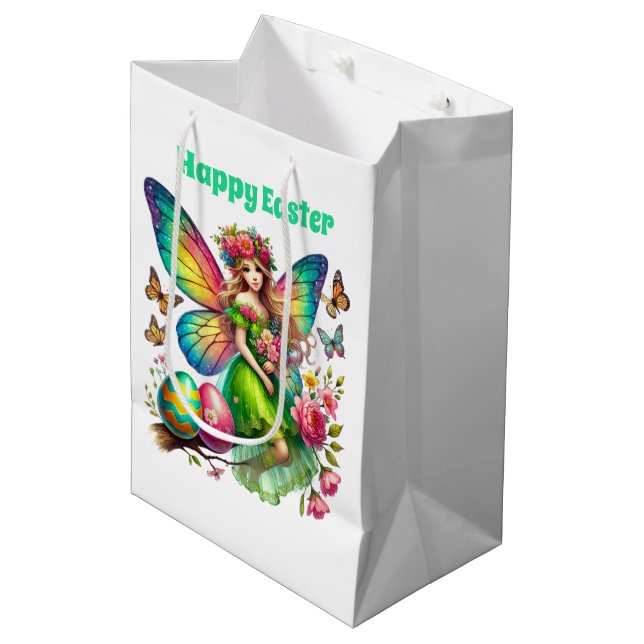 Bolsa De Regalo Mediana Cute Happy Easter fairy  (Angulo Anverso)