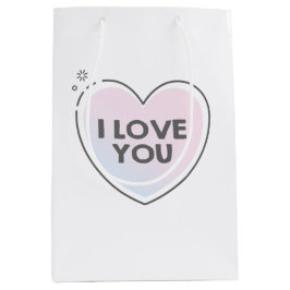 Bolsa De Regalo Mediana Cute heart and "i love you" text