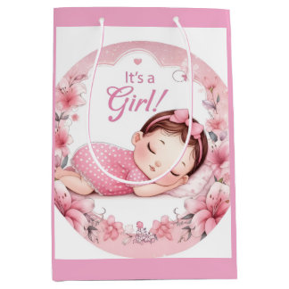 Bolsa De Regalo Mediana Cute It’s a Girl Baby Announcement