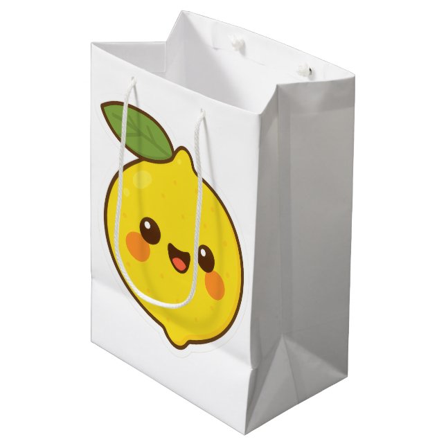 Bolsa De Regalo Mediana Cute Kawaii Lemon (Angulo Anverso)