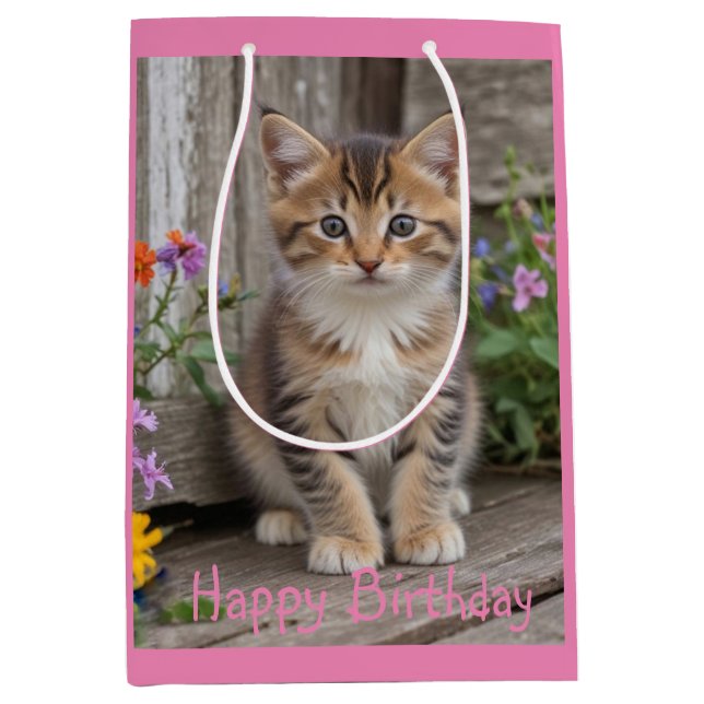 Bolsa De Regalo Mediana Cute Kitten (Anverso)