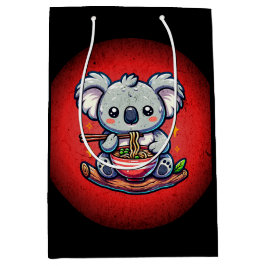 Bolsa De Regalo Mediana Cute Koala comiendo Ramen