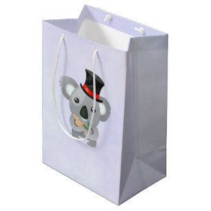 Bolsa De Regalo Mediana Cute Koala en un sombrero negro superior