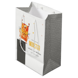 Bolsa De Regalo Mediana Cute Naranja Amarillo Monstruo Oído Niños Cumpleañ