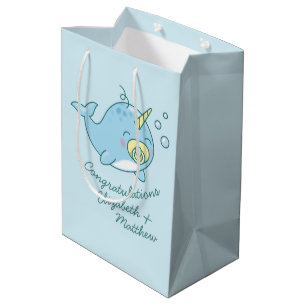 Bolsa De Regalo Mediana Cute Narwhal Baby Shower Kawaii