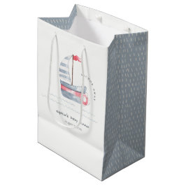 Bolsa De Regalo Mediana Cute Nautical Pastel Red Blue Sailboat Baby Shower