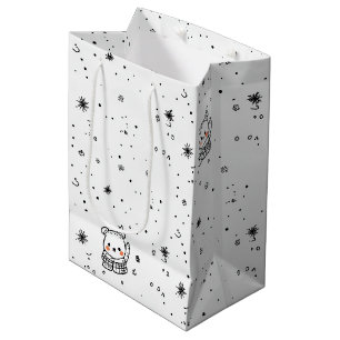 Bolsa De Regalo Mediana Cute Oso Polar Copo de Nieve de Invierno