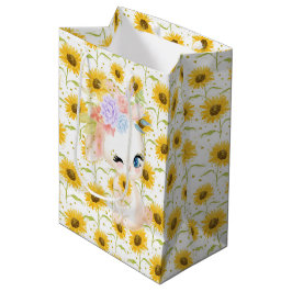 BOLSA DE REGALO MEDIANA CUTE PASTEL BUNNY DE COLOR ACUÁTICO CON RETORNILLA