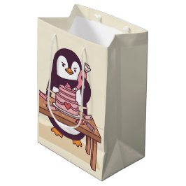 Bolsa De Regalo Mediana Cute Penguin Cake Decorator Valentine Gift Bag