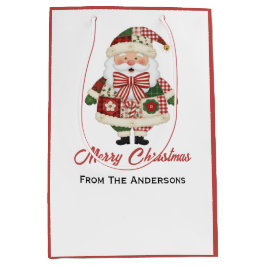 Bolsa De Regalo Mediana Cute Personalized Santa Christmas Holiday