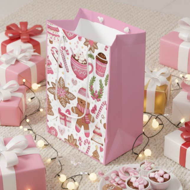 Bolsa De Regalo Mediana Cute Pink Christmas Gift Bag (Subido por el creador)