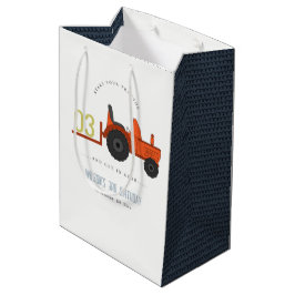 Bolsa De Regalo Mediana Cute Red Rust Farm Tractor Niños De Cualquier Edad