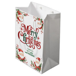 Bolsa De Regalo Mediana Cute Santa Claus Feliz Navidad