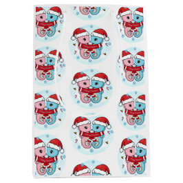 Bolsa De Regalo Mediana Cute Seahorses Christmas Gift Bag
