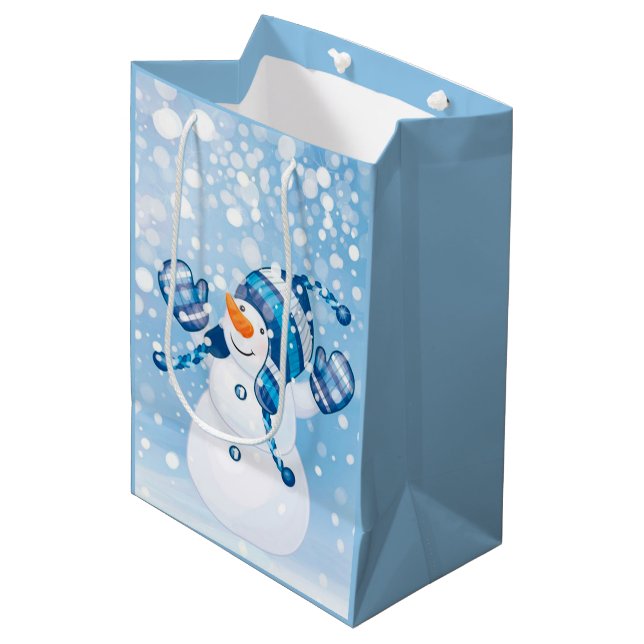 Bolsa De Regalo Mediana Cute Snowman (Angulo Anverso)