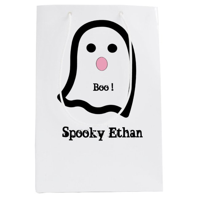 Bolsa De Regalo Mediana Cute Spooky Ghost Boo (Anverso)