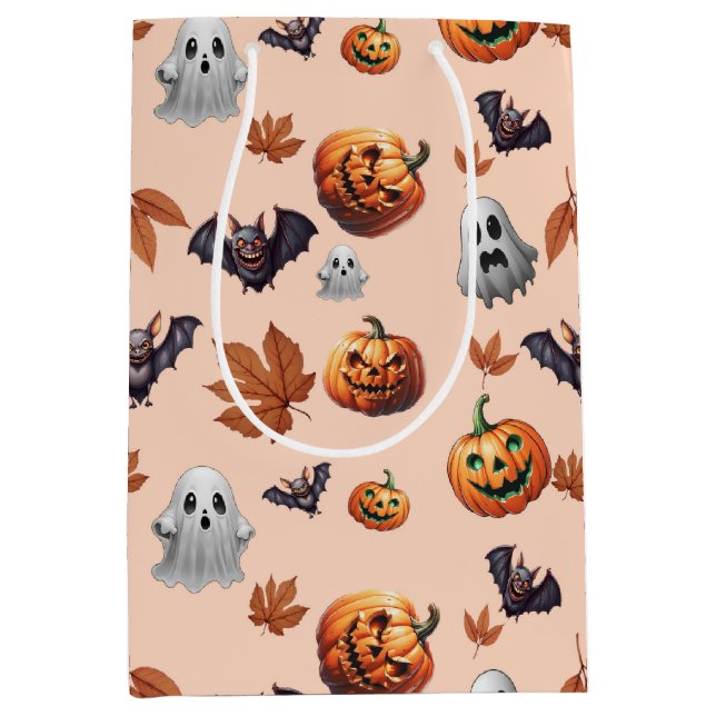 Bolsa De Regalo Mediana Cute Spooky Halloween Fall (Anverso)