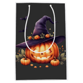 Bolsa De Regalo Mediana Cute Spooky Halloween Pegatina - Calabaza