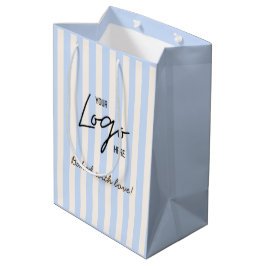 Bolsa De Regalo Mediana Cute Stripes Bakery Cafe Logo Baked With Love