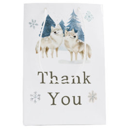 Bolsa De Regalo Mediana Cute Winter Arctic Wolf Baby Shower