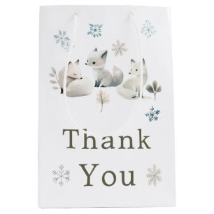 Bolsa De Regalo Mediana Cute Winter Arctic Wolf Baby Shower