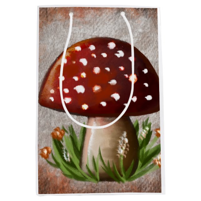 Bolsa De Regalo Mediana Cute Woodland Mushroom Tissue Paper (Anverso)