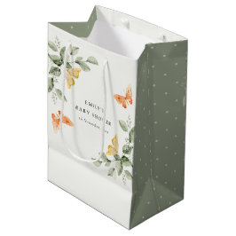 Bolsa De Regalo Mediana Cute Yellow Garden Foliage Butterflies Baby Shower