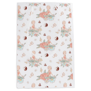 Bolsa De Regalo Mediana Cute Zen Yoga Meditación Lotus Namaste