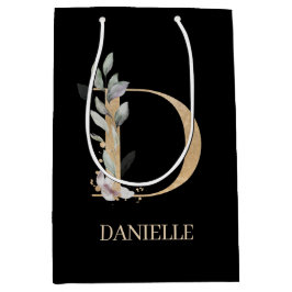 Bolsa De Regalo Mediana D Monograma Floral personalizada