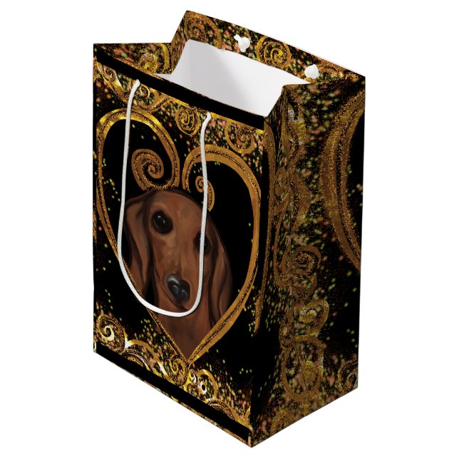 BOLSA DE REGALO MEDIANA DACHSHUND (Angulo Anverso)