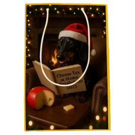 Bolsa De Regalo Mediana Dachshund 'Cheese Tax' Christmas gift bag 