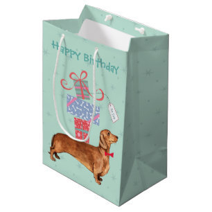 Bolsa De Regalo Mediana Dachshund de los presentes de cumpleaños