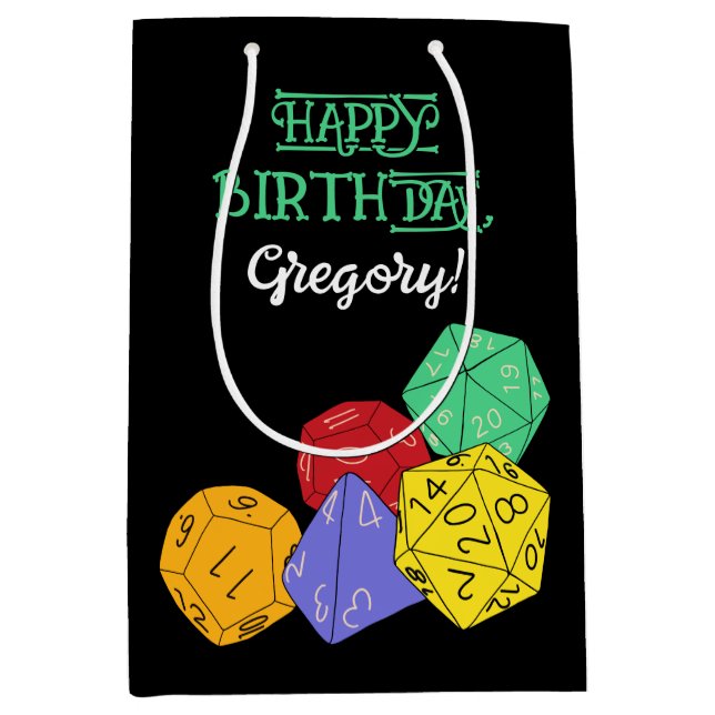 Bolsa De Regalo Mediana Dados de juegos RPG, tablero, juegos de fantasía p (Anverso)