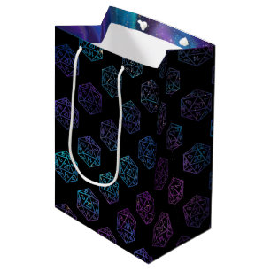 Bolsa De Regalo Mediana Dados de RPG Jugador de Mesa Retro de Fantasía N