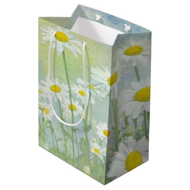 Bolsa De Regalo Mediana Daisies acuarela (Angulo reverso)
