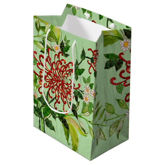 Bolsa De Regalo Mediana Daisies acuarelas y mariposas v2 (Angulo Anverso)