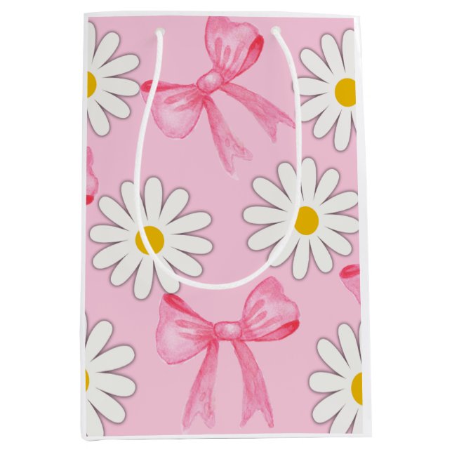 Bolsa De Regalo Mediana Daisy Flower and Bow gift bag (Anverso)