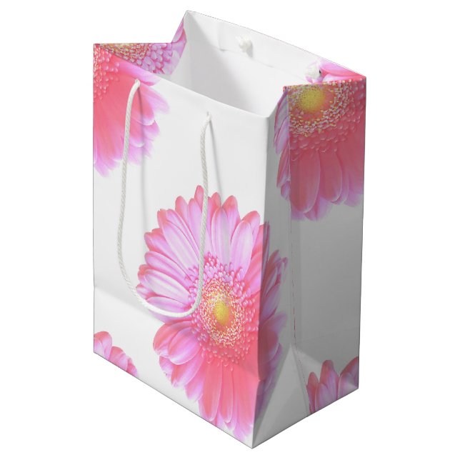 Bolsa De Regalo Mediana Daisy gerbera rosa claro (Angulo Anverso)