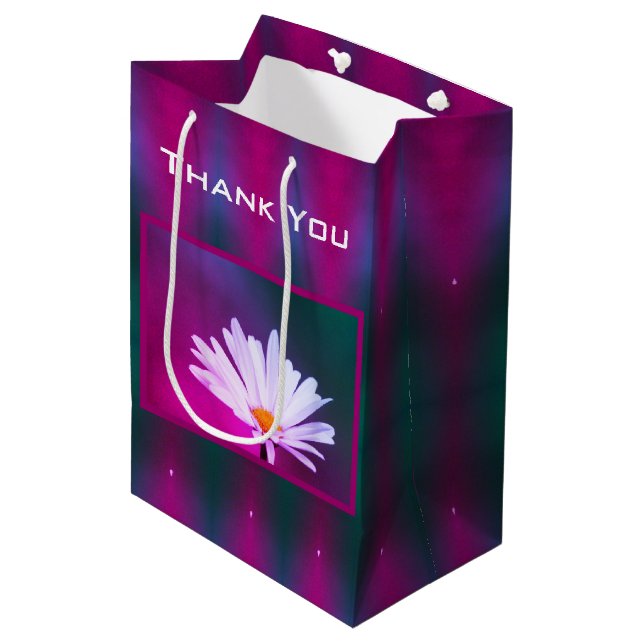 Bolsa De Regalo Mediana Daisy With Turquoise Gracias (Angulo Anverso)