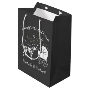 Bolsa De Regalo Mediana Dalmatian Baby Shower Dog Silhouette