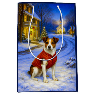 Bolsa De Regalo Mediana Danish-Swedish Farm Dog Holiday Card