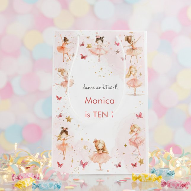 Bolsa De Regalo Mediana Danza y vuelta lindo bailarina ballet niño cumplea (Subido por el creador)