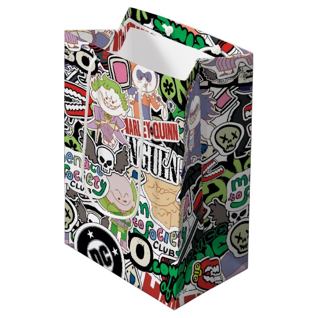 Bolsa De Regalo Mediana DC Super-Villains Cartoon Pattern (Angulo Anverso)