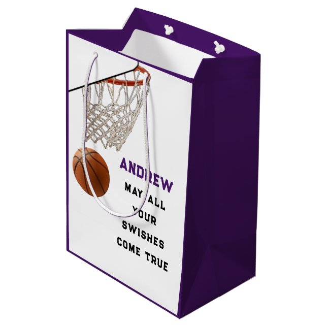 Bolsa de regalo mediana de baloncesto creativa (Angulo reverso)