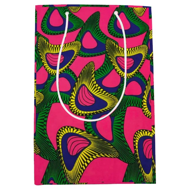 Bolsa de regalo mediana de estampado africano (Anverso)