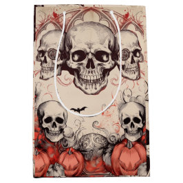 Bolsa de regalo mediana de Halloween con cráneo gó
